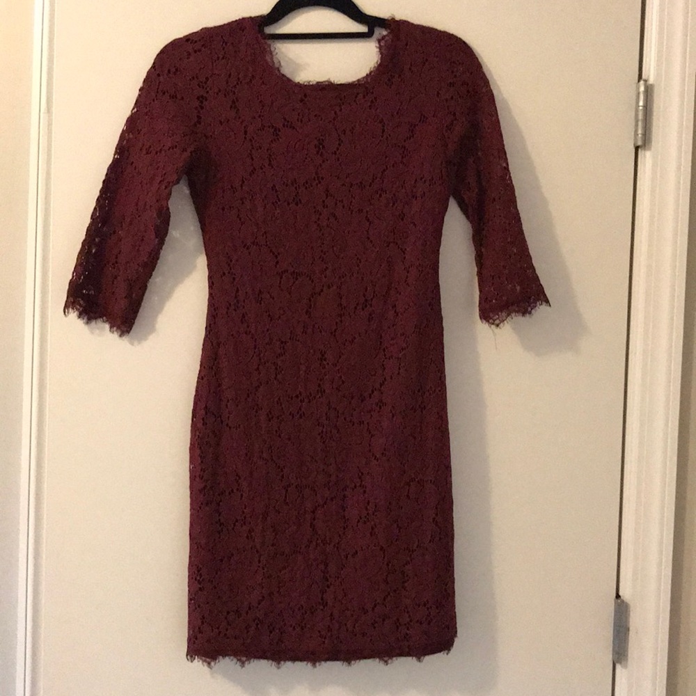 Maroon Lace Dress Perfect to Wear to a Wedding